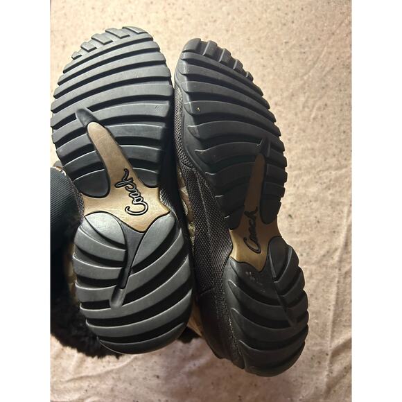 Coach Monogram C Rabbit Fur Lined Lace Up Boots Women’s 8 - Picture 7 of 10